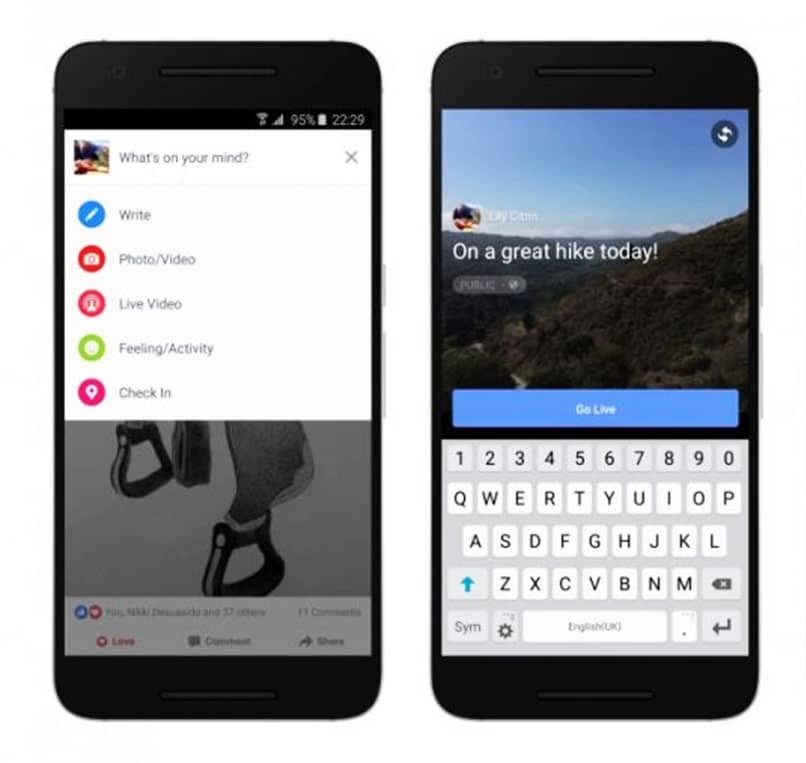 telefono compartir facebook transmision