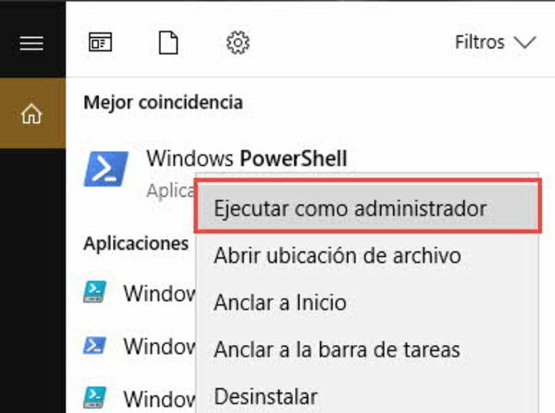 usar administrador powershell windows