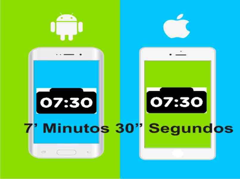 minutos y segundos en iphone y android