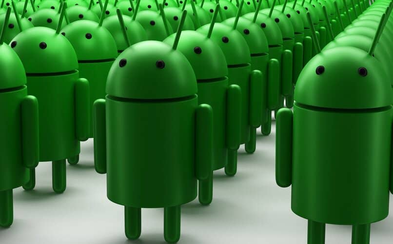 filas de androids simbolo del sistema operativo 