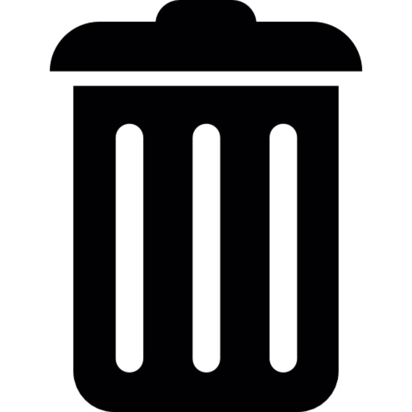 icono negro basurero