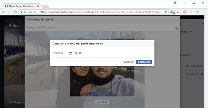 foto temporal poner perfil
