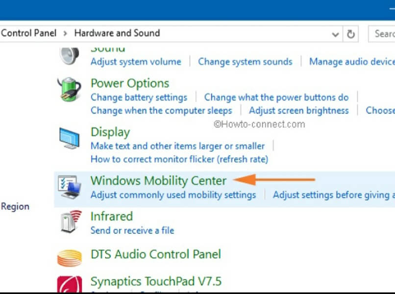 deshabilitar opciones centro movilidad