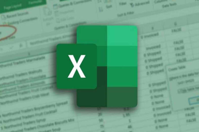 emblema de excel sobre hoja de calculo