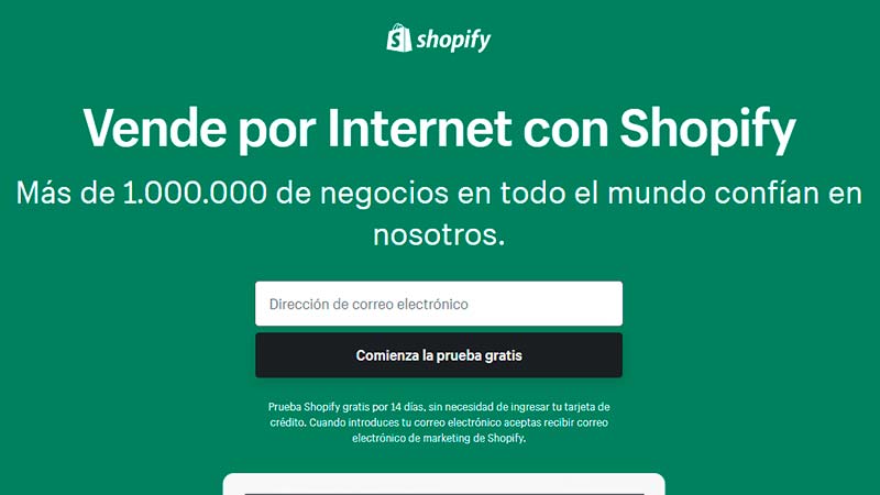 utwórz konto Shopify dla sklepu internetowego