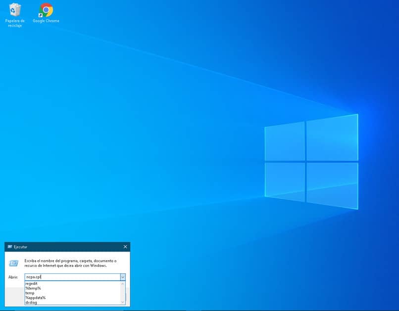 comando en el cuadro de dialogo