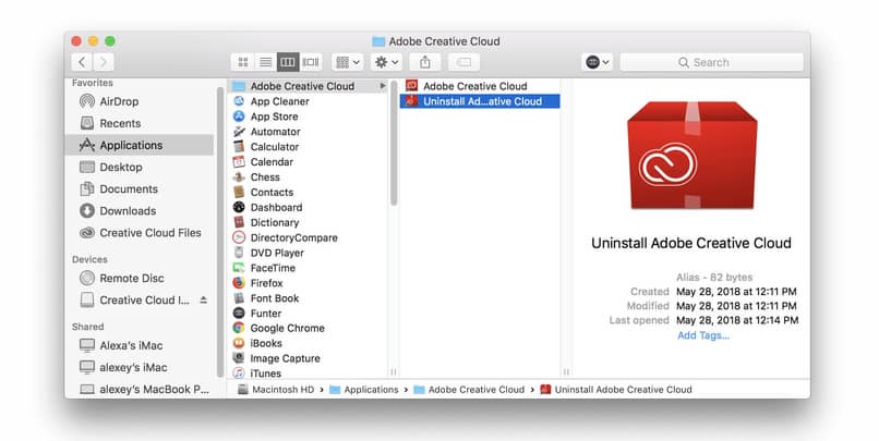 eliminar creative cloud de tu dispositivo mac