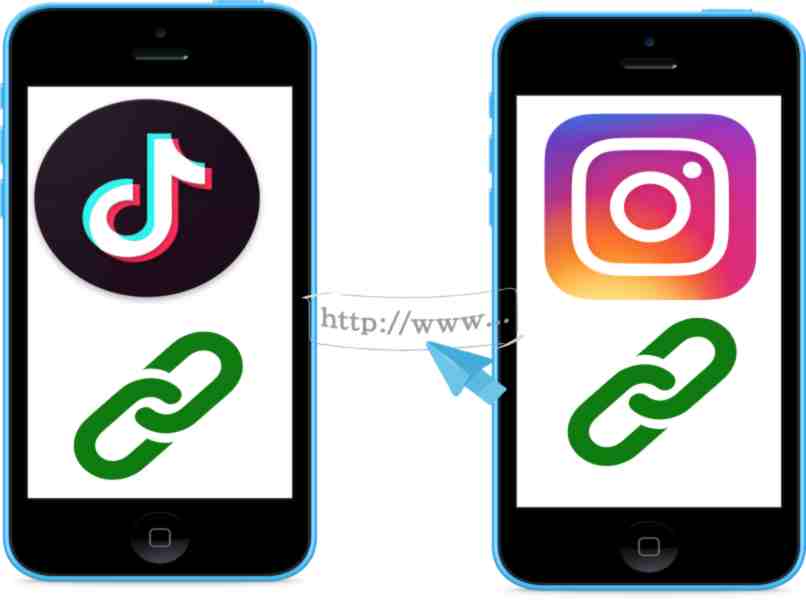 celulares con enlaces para tiktok e instagram