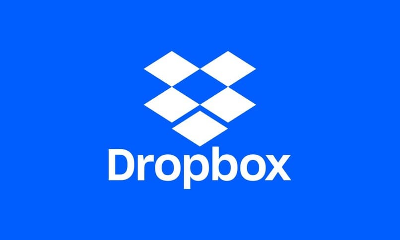 Dropbox-Logo mit blauem Hintergrund