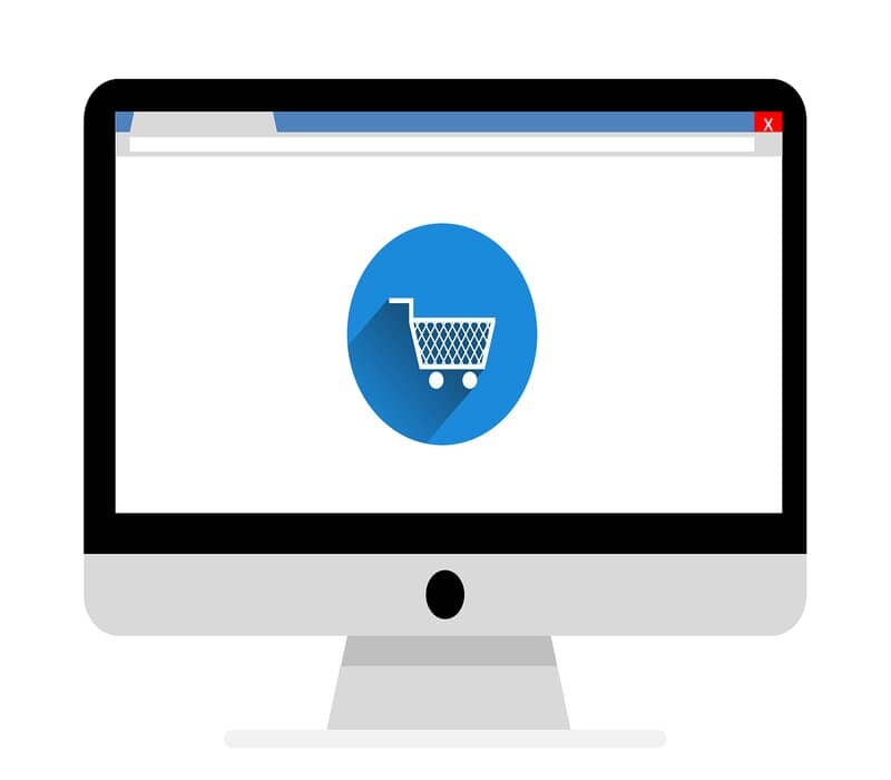 ilustracion pantalla con pagina de compras