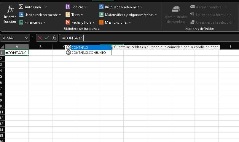 formula de contar si