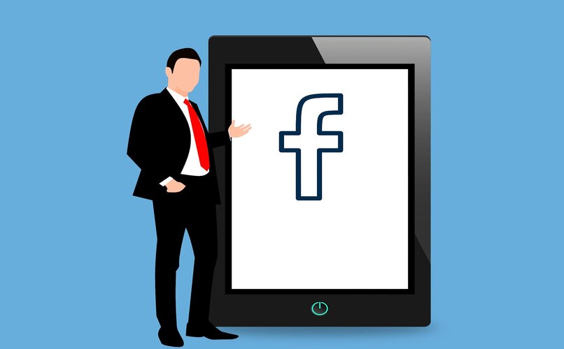 emblema de facebook en tablet