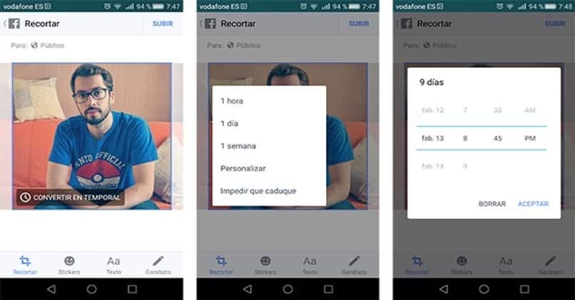 cambio foto de perfil temporal