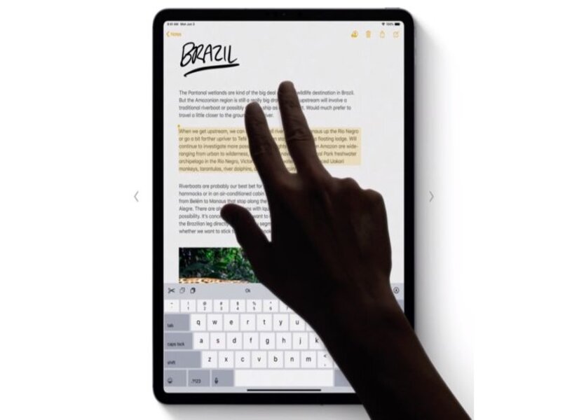 Gesten wählen iPad-Text aus