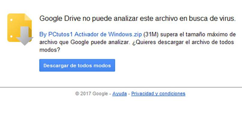 efectos archivos google drive virus