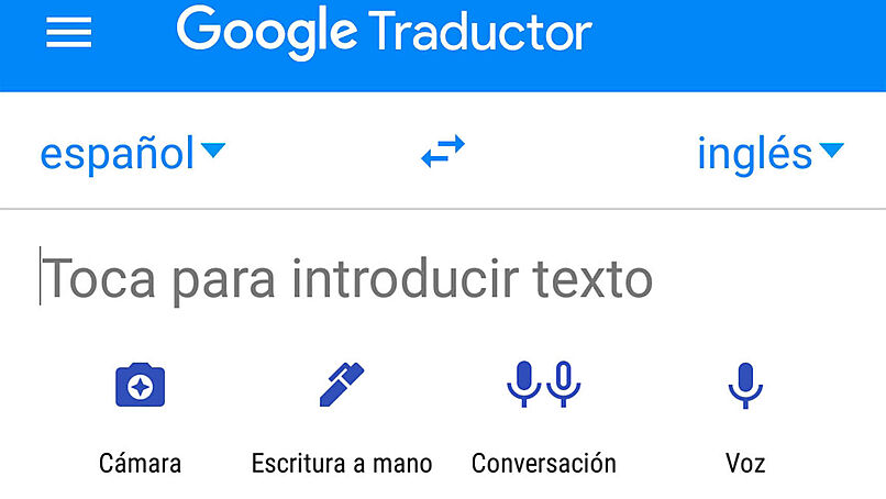 Google Translate-Oberfläche