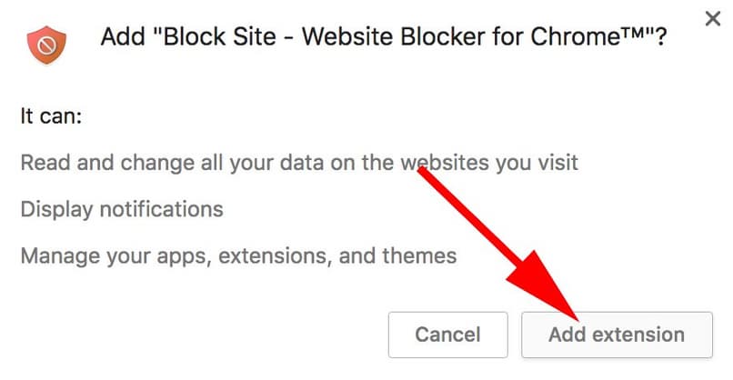 habilitar extension block site chrome