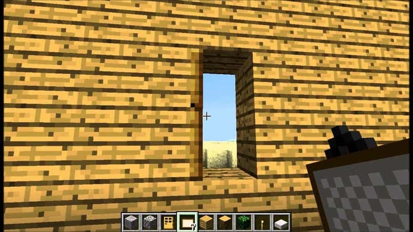 hacer una puerta de madera en minecraft