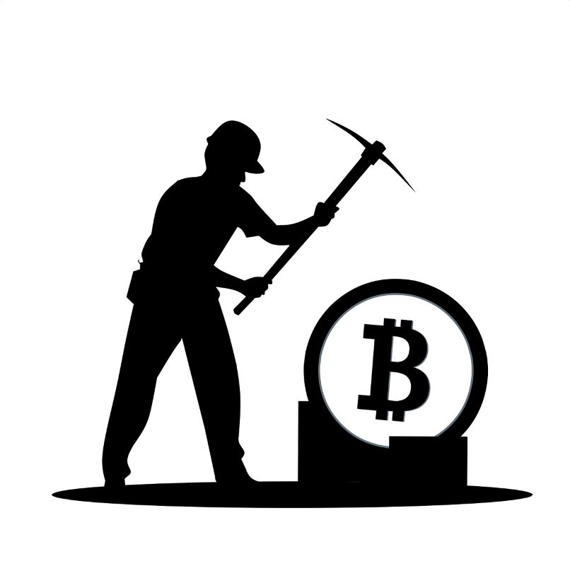 hombre minando bitcoin