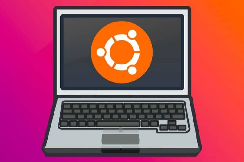 illustracion de laptop con ubuntu