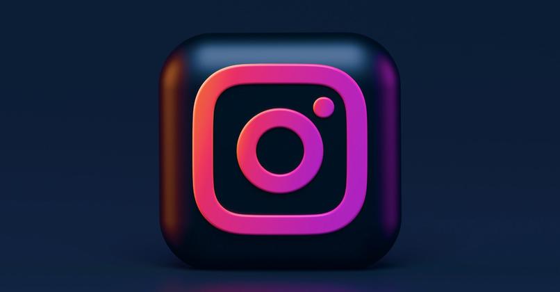 Instagram-Emblem blauer Hintergrund
