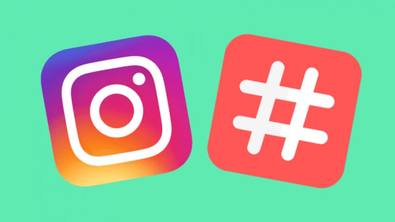 hashtag de instagram en color verde