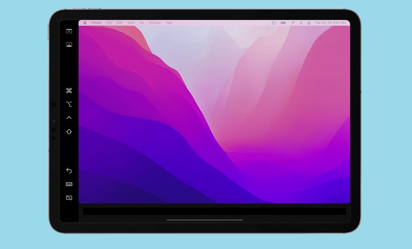 iPad mit farbigem Hintergrund
