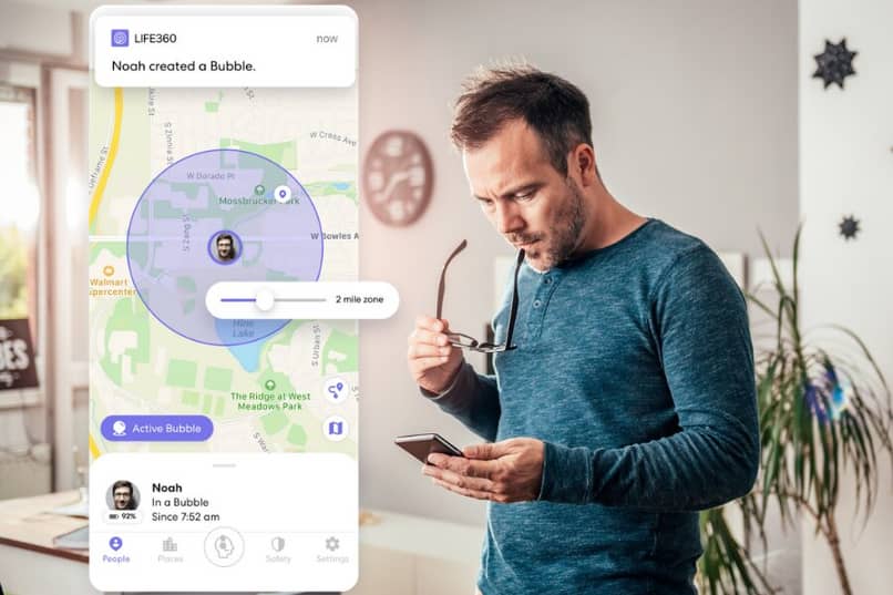 hombre rastrea su teléfono apagado con life360