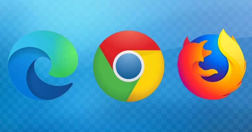 logos de google firefox y edge navegadores