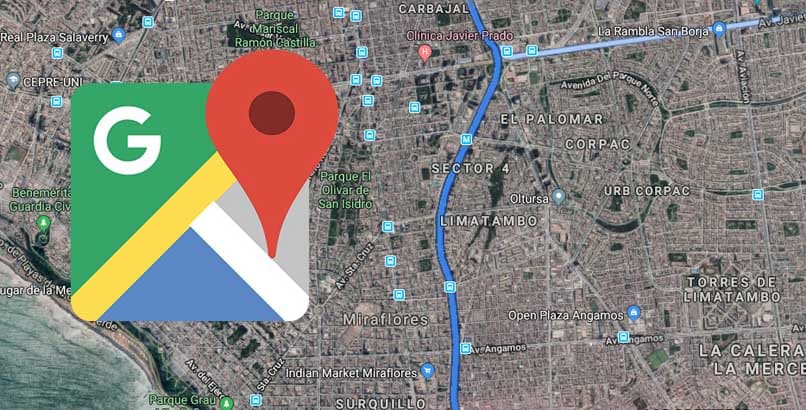 Google Maps-Logo mit Kartenhintergrund