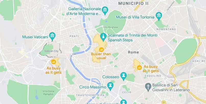 google maps mostrando mapa italiano