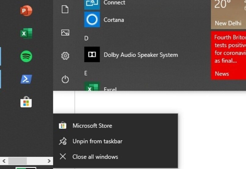 Entfernen Sie das Microsoft Store-Programm von der Taskleiste