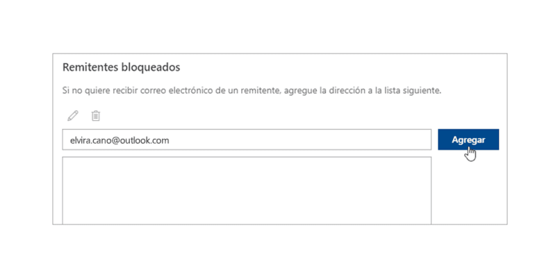 bloquea remitentes en outlook