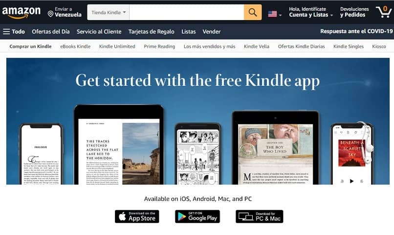 pagina Amazon Kindle
