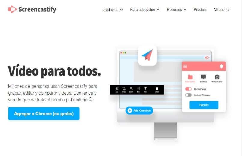 Screencastify-Erweiterungswebsite