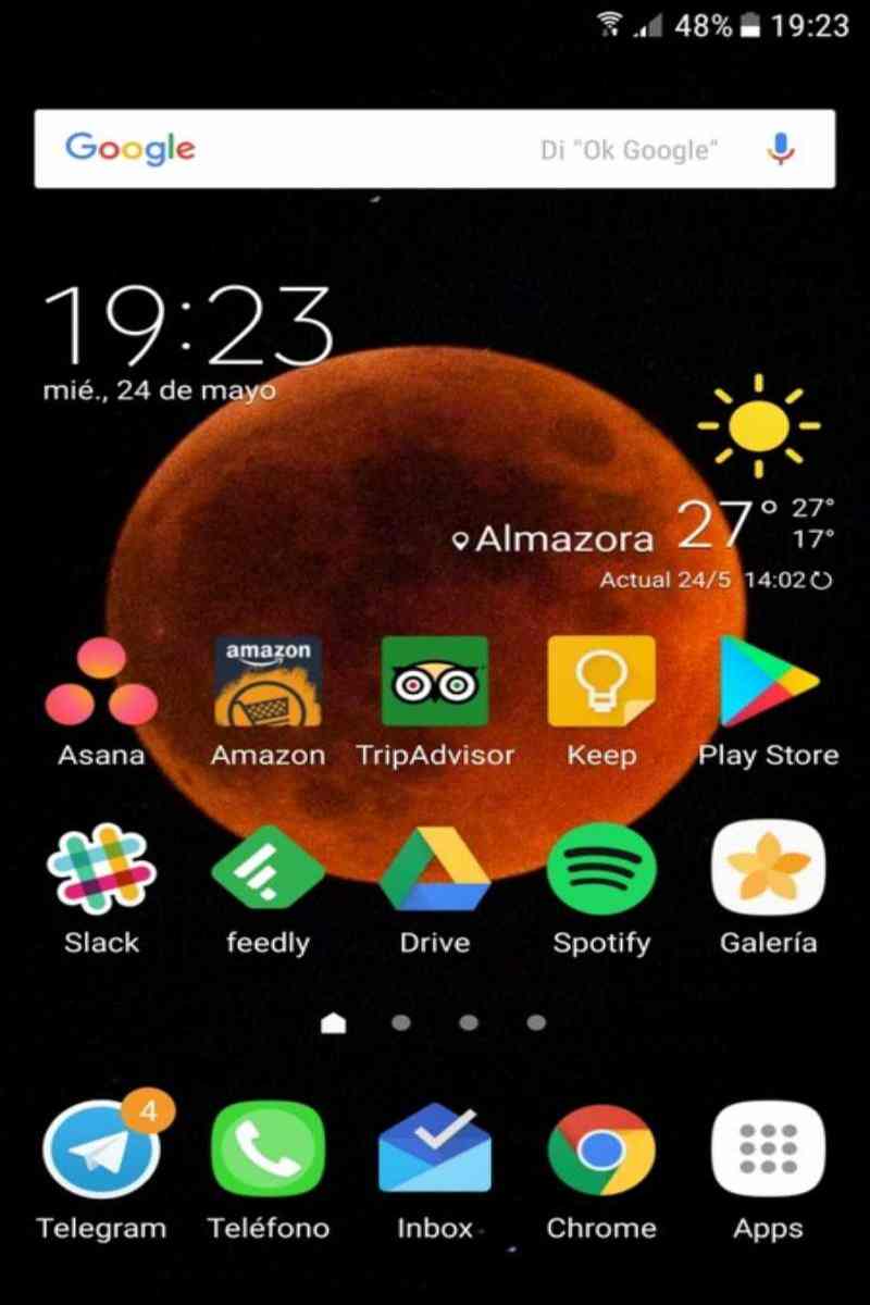celular android menu