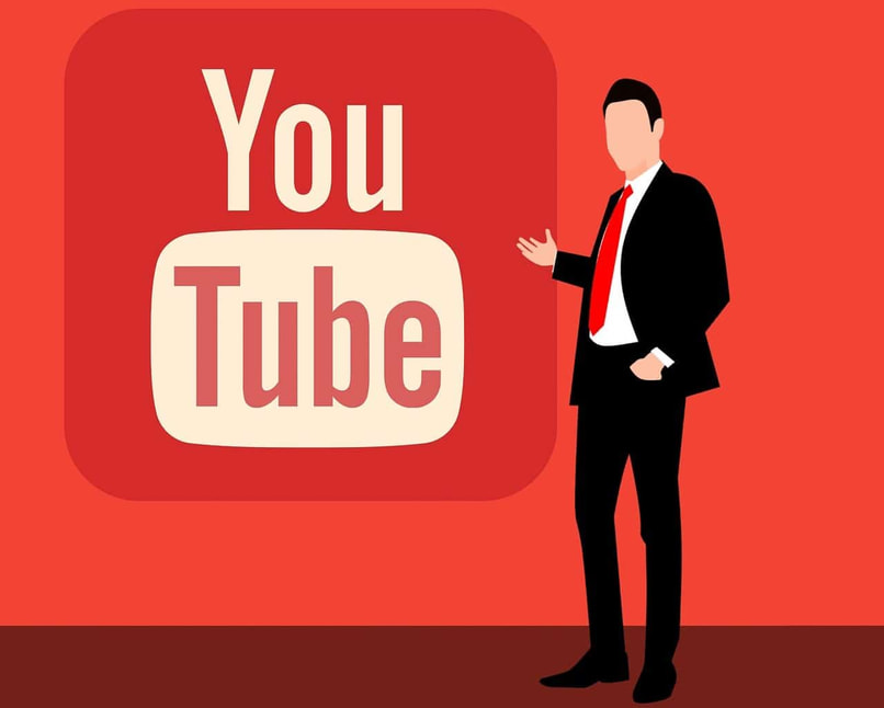 hombre con traje y logo de YouTube