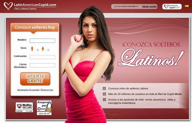 aplicacion web latinamericacupid