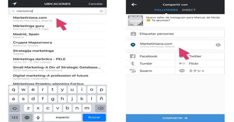agregar localizacion instagram