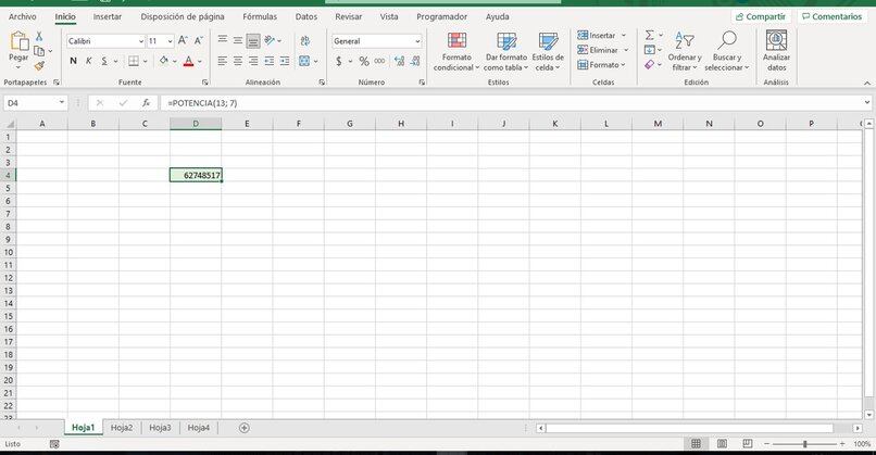 formulas para la potencias en excel