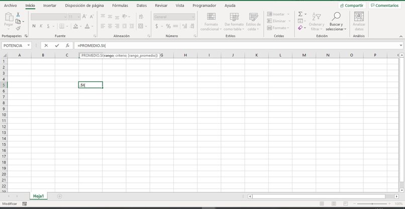 promedio igual mayor excel