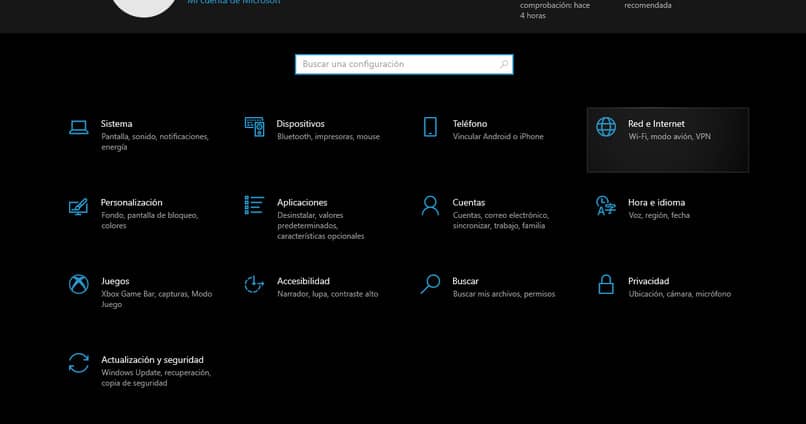 configuracion de red e internet