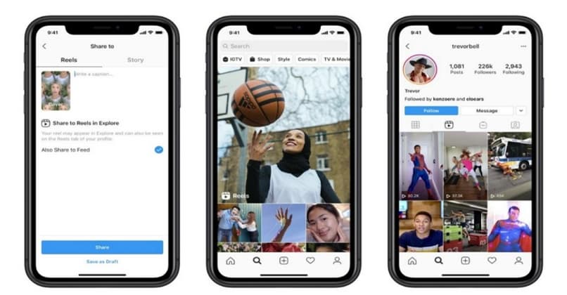 compartir reels historias