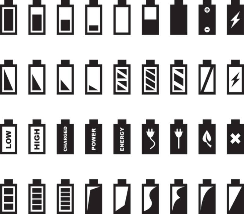 iconos de bateria de moviles