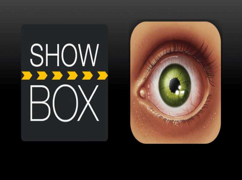Showbox-Thema mit einem Auge
