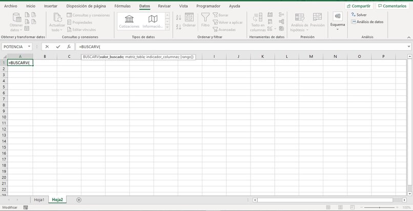 formula excel buscarv