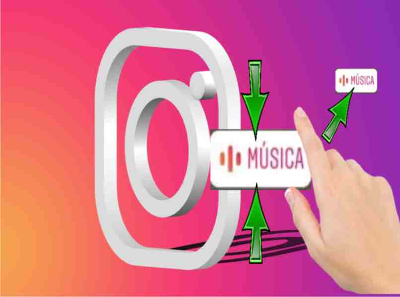 reducir sticker de musica instagram con los dedos 