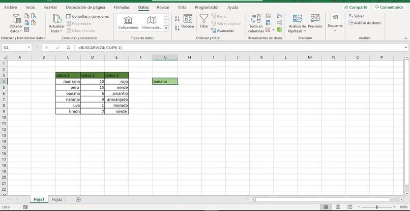 tablas excel buscarv