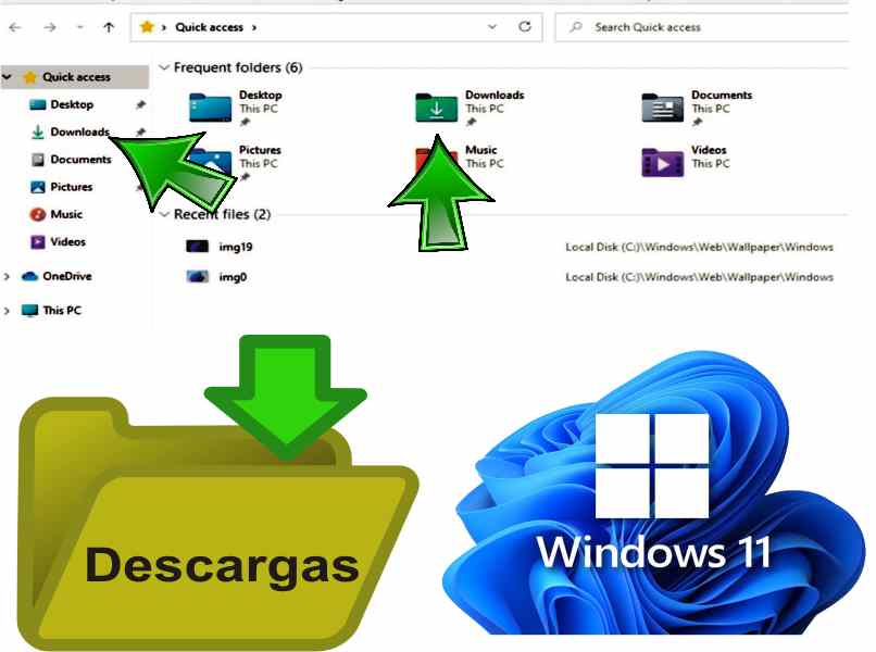 encontrar carpeta de descarga en windows 11