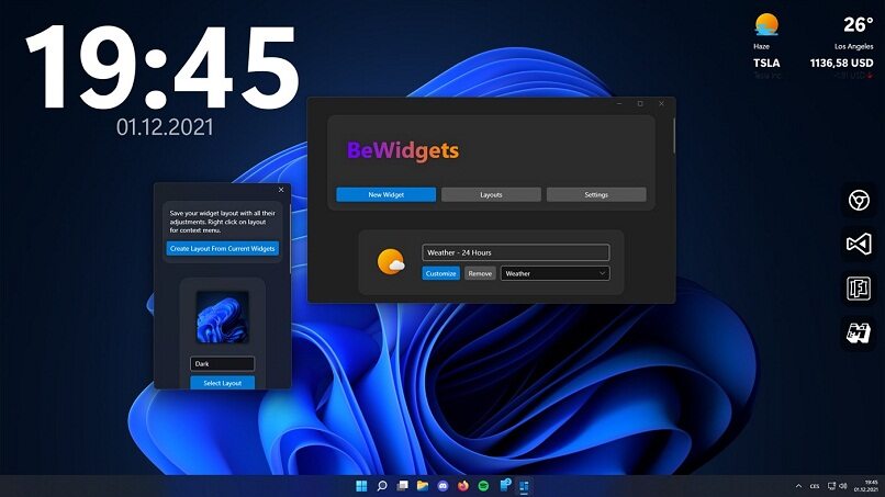 Platzieren Sie Widgets in Windows 11 mit BeWidgets